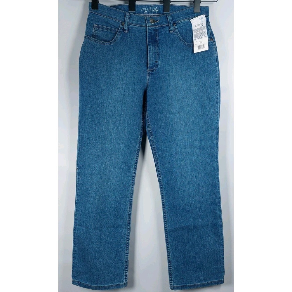 Riders by Lee Indigo Denim Jeans Wms 12P Med Wash Easy Fit High-Rise New *READ